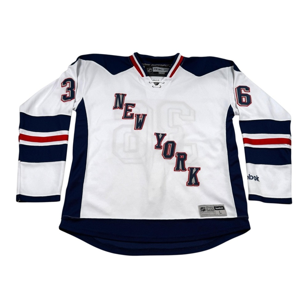 New York Rangers Jersey Mens Large White NHL Hockey Zuccarello 36 Reebok 2014